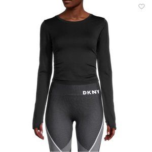 DKNY Seamless Long Sleeve Cropped Workout Top Size Medium